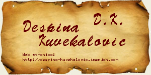 Despina Kuvekalović vizit kartica